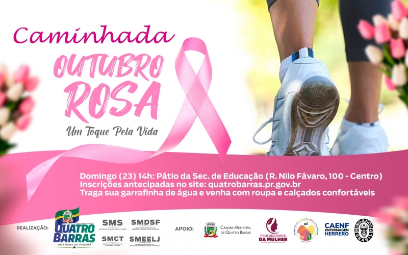 Caminhada “Um Toque pela Vida” fecha em grande estilo programação do Outubro Rosa em Quatro Barras