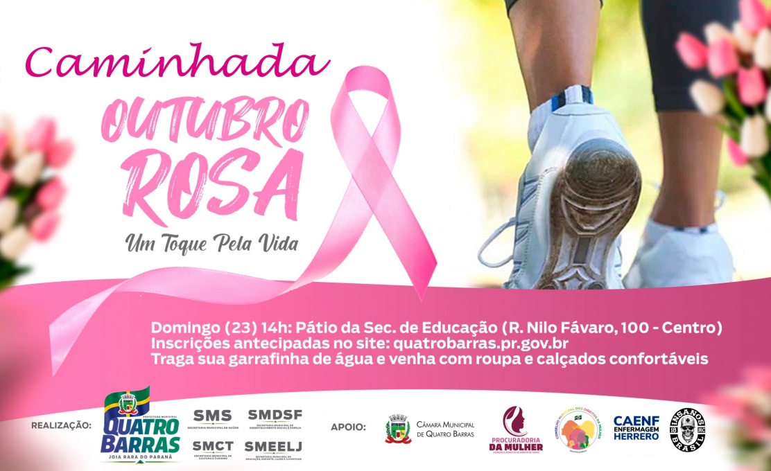 Caminhada “Um Toque pela Vida” fecha em grande estilo programação do Outubro Rosa em Quatro Barras