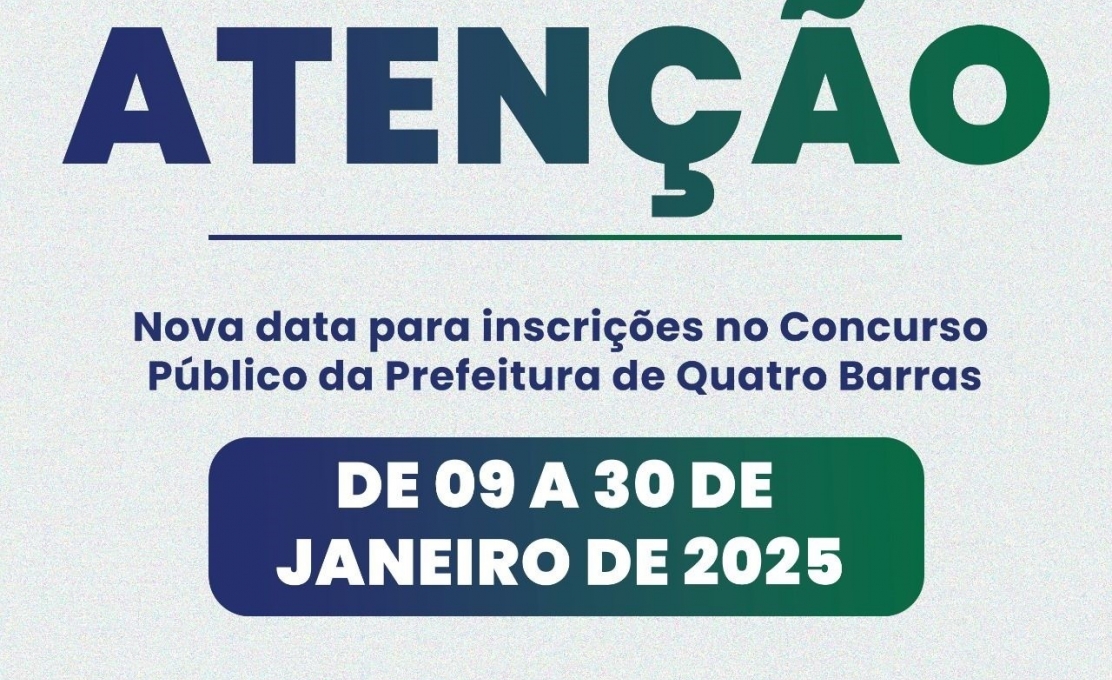 Prefeitura de Quatro Barras abre Concurso Público para preenchimento de vagas em 29 cargos 