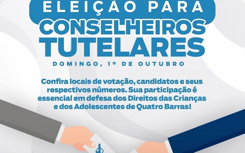 Eleição do Conselho Tutelar será neste domingo, 1º de outubro