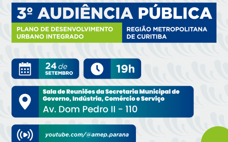 Quatro Barras recebe 3ª Audiência Pública do PDUI-RMC nesta quarta-feira (24).