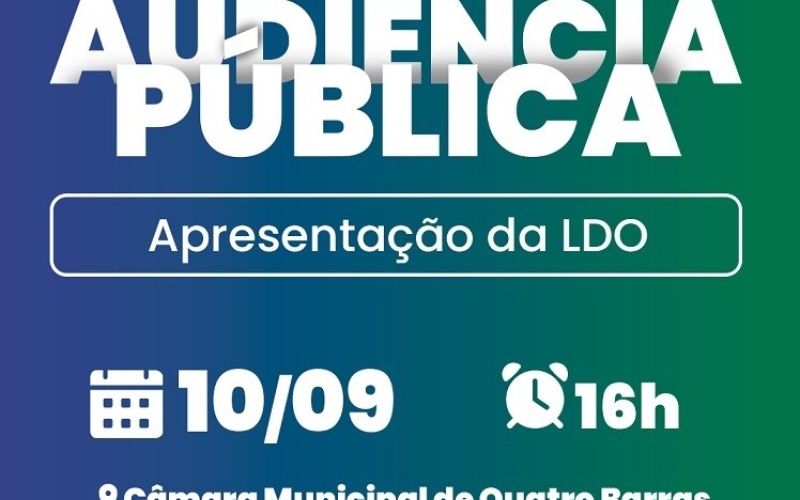 Prefeitura realiza nesta quarta-feira (10) a Audiência Pública para apresentação da LDO