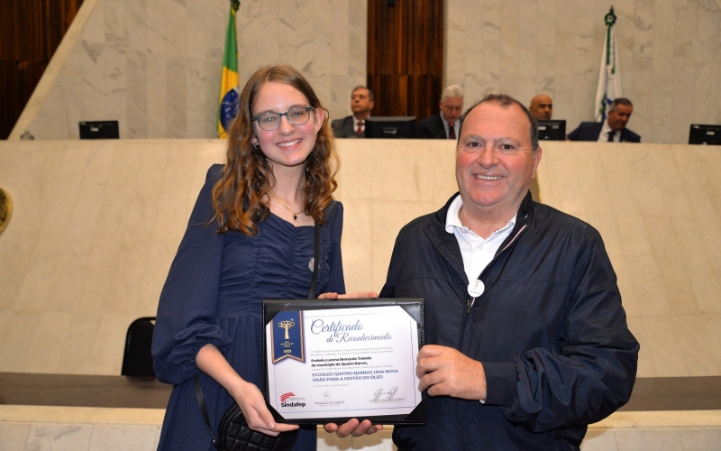 Vencedor do Prêmio Gestor Público PR, projeto EcoÓleo é agraciado com Certificado de Reconhecimento na ALEP