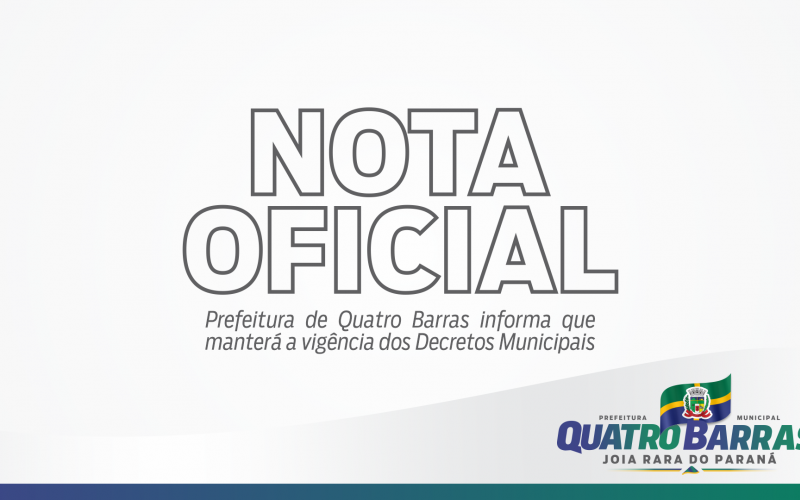Pandemia: Prefeitura de Quatro Barras mantém decreto municipal