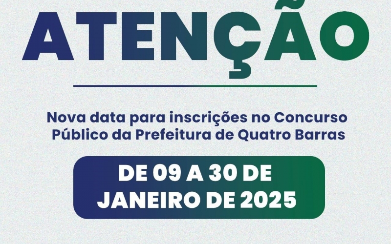 Prefeitura de Quatro Barras abre Concurso Público para preenchimento de vagas em 29 cargos 