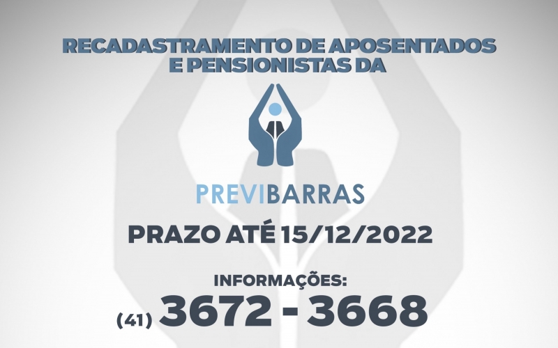 Previbarras está recadastrando aposentados e pensionistas; prazo encerra no dia 15 de dezembro